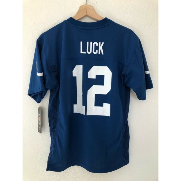 NFL Team Apparel Indianapolis Colts Andrew Luck Blue Short Sleeve Jersey Boy's S - Picture 5 of 8